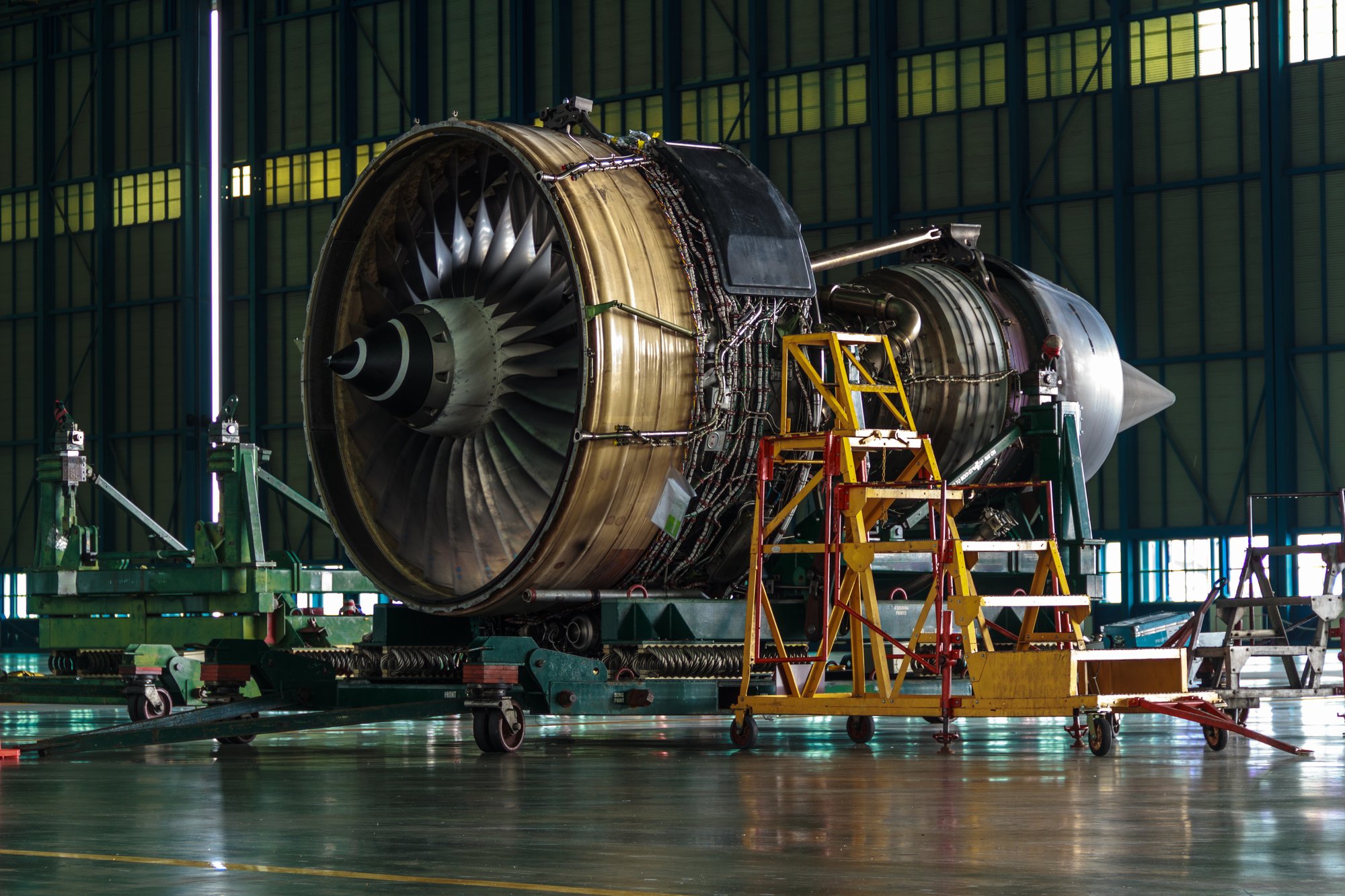 disassembled jet engine 